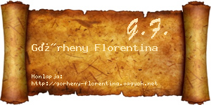 Görheny Florentina névjegykártya
